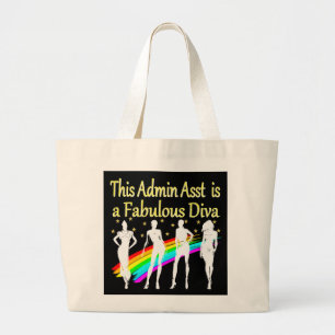 ADMIN ASST IS A FABULOUS DIVA LARGE TOTE BAG