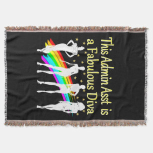 ADMIN ASST IS A FABULOUS DIVA THROW BLANKET