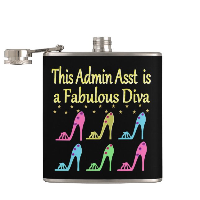 ADMIN ASST SHOE LOVER DESIGN HIP FLASK (Opened)
