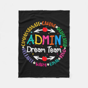 Admin dream team back to school front office fleece blanket