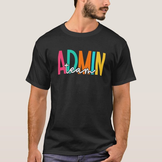 Admin Office Team Back To School Matching Group Sq T-Shirt (Front)