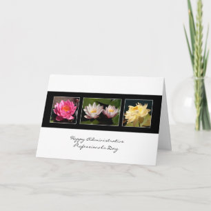 Admin Pro Day Water Lilies 3 pics blank front ,... Thank You Card