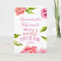Admin Professionals Day Card Typographic Aphorism