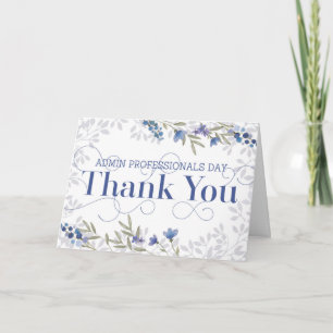 Admin Professionals Day Thank You Card - Blue