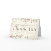 Admin Professionals Day Thank You Card - Cream