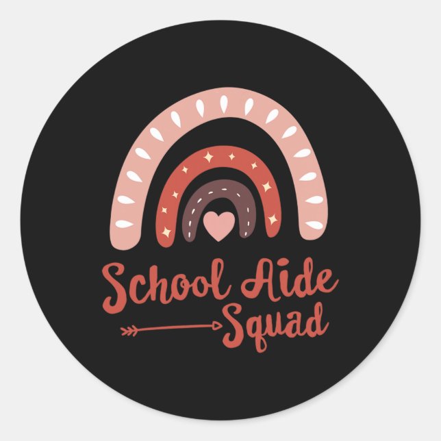 Admin School Aide Squad Funny Ck To School Teacher Classic Round Sticker (Front)