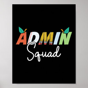 Admin Squad Crew Team Back To School Teacher Squad Poster