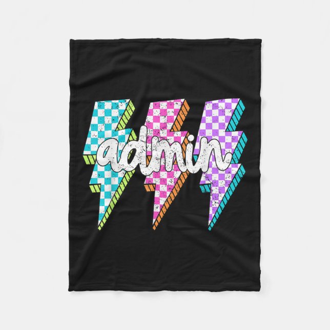 Admin Squad Lightning Bolt School Istant Principal Fleece Blanket (Front)