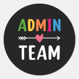 Admin Team Back To School Matching Group Squad  Classic Round Sticker
