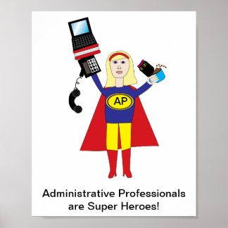 Administrative Assistant Blonde Hero Personalize Poster