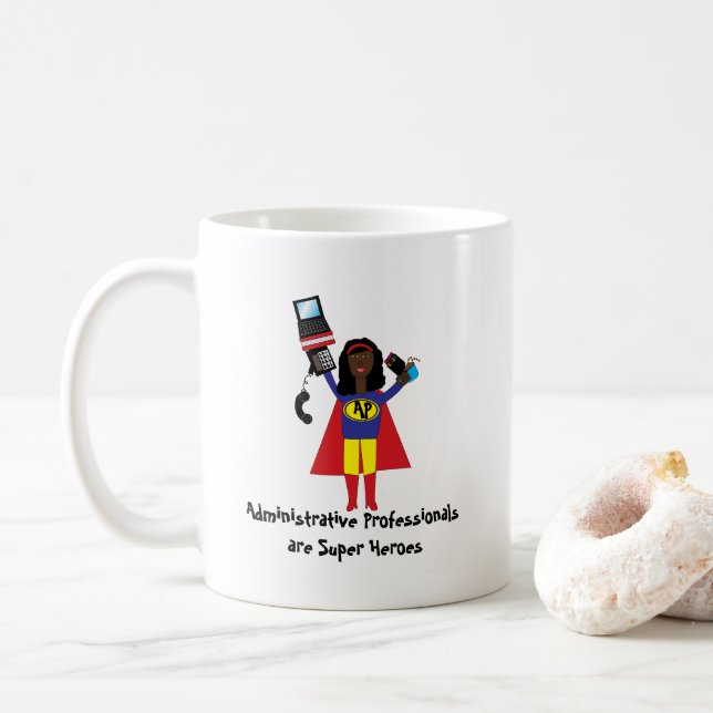 Administrative Assistant Hero Personalise Coffee Mug (With Donut)