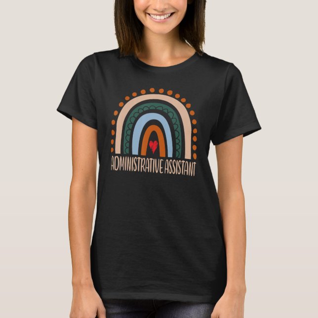 Administrative Assistant Rainbow Appreciation Back T-Shirt (Front)