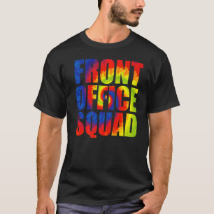 Administrative Assistant Tie Dye Rainbow Front Off T-Shirt