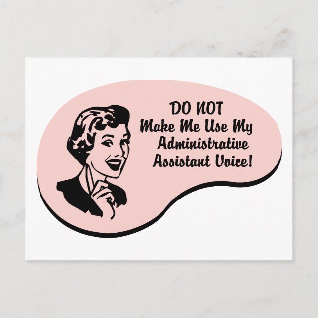Administrative Assistant Voice Postcard (Front)