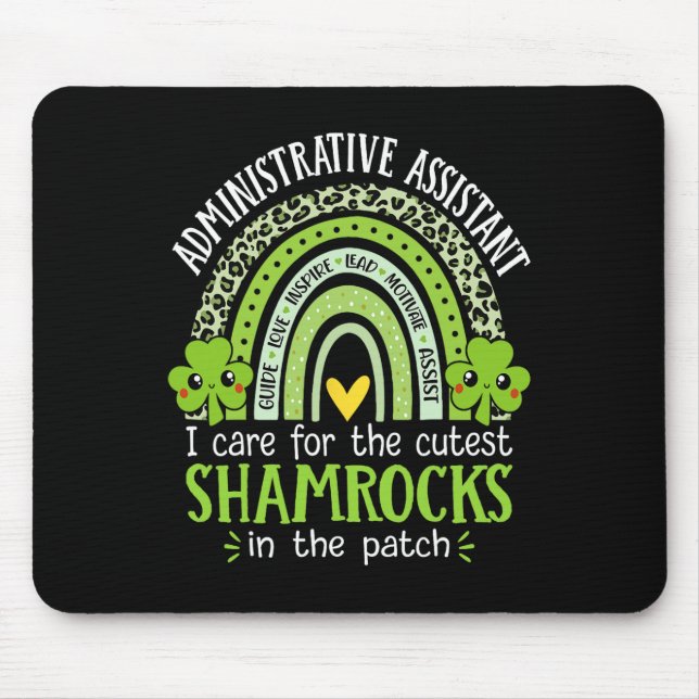 Administrative Istant St Patricks Day School Front Mouse Mat (Front)