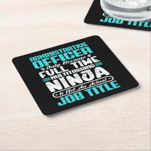 Administrative Officer Job Title Profession Skills Square Paper Coaster