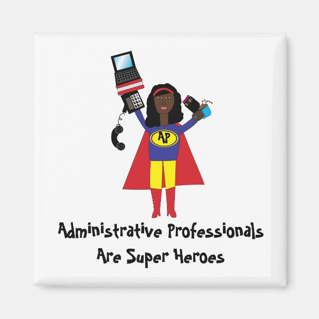 Administrative Professional Super Hero (African Am Magnet (Front)