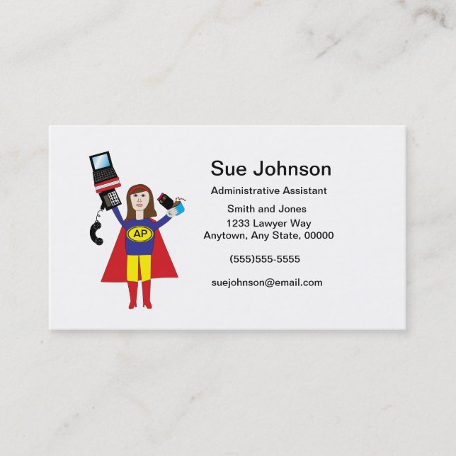 Administrative Professional Super Hero Business Card (Front)