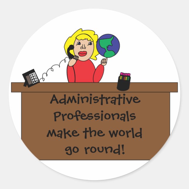 Administrative Professional World  Personalise Classic Round Sticker (Front)