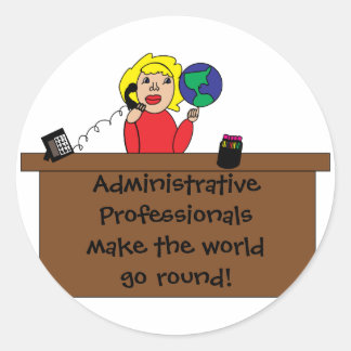Administrative Professional World Personalise Classic Round Sticker