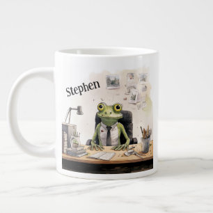 Administrative Professional's Day Custom Name Frog Large Coffee Mug