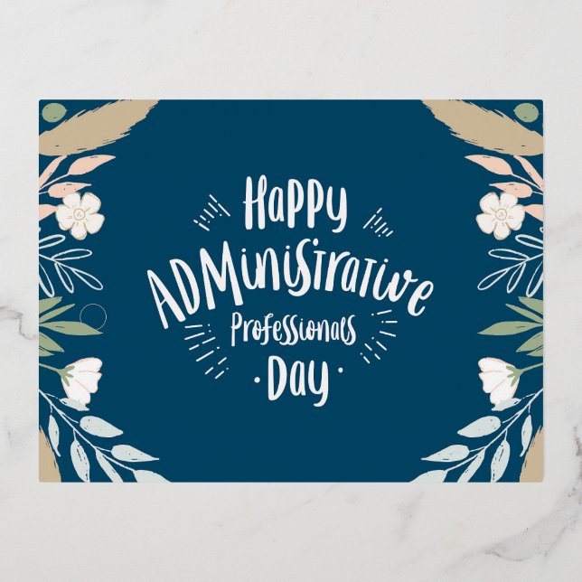 Administrative Professionals Day Foil Holiday Postcard (Front)