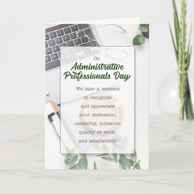 Administrative Professionals Day Office Botanical Holiday Card (Front)