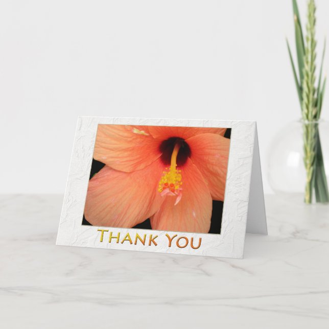 Administrative Professionals Day Peach Hibiscus Card (Front)