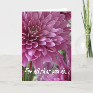 Administrative Professional's Day-Pink Floral Thank You Card