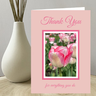Administrative Professionals Day Pink Tulips Holiday Card