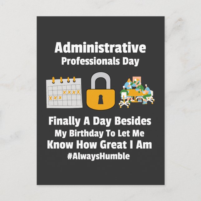 Administrative professionals day   postcard (Front)