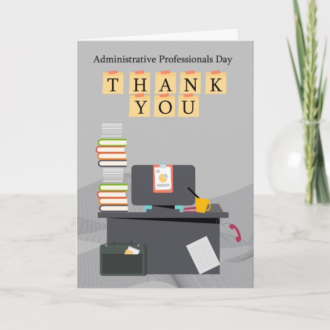 Administrative Professionals Day Thank You, Office Thank You Card (Front)