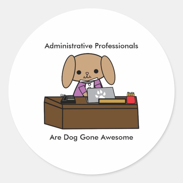 Administrative Professionals Personalise Cute Classic Round Sticker (Front)