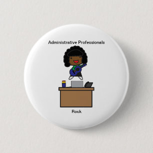 Administrative Professionals Rock AfricanAmerican 6 Cm Round Badge