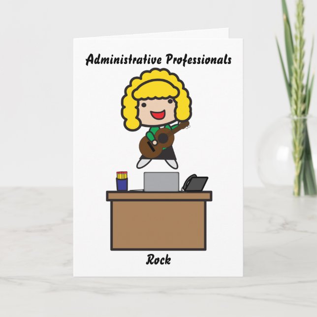 Administrative Professionals Rock Blonde Card (Front)