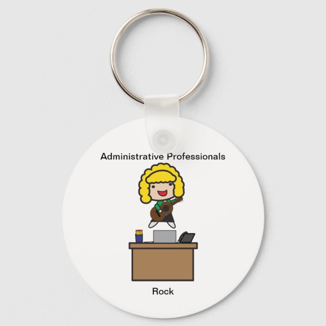 Administrative Professionals Rock (Blonde) Key Ring (Front)