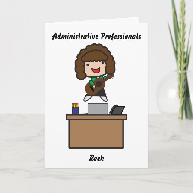 Administrative Professionals Rock Brunette Funny Card (Front)