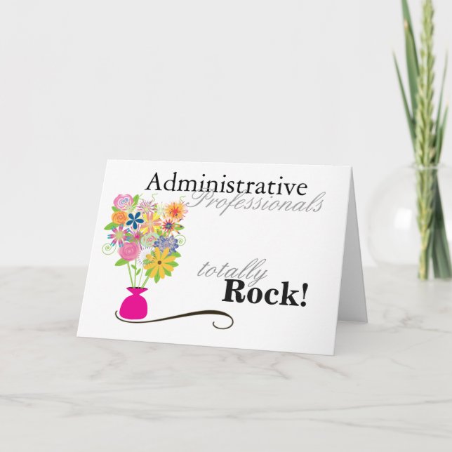 Administrative Professionals Rock! (card) Holiday Card (Front)