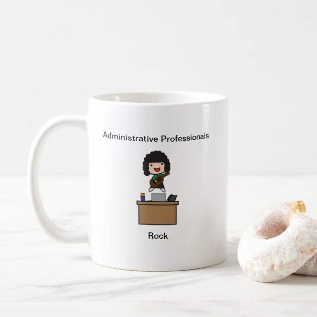 Administrative Professionals Rock Cute Personalise Coffee Mug (With Donut)