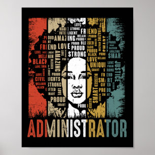 Administrator Afro African American Black History Poster