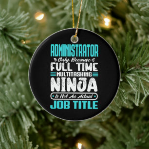 Administrator Job Title Profession Skills Gag Ceramic Tree Decoration