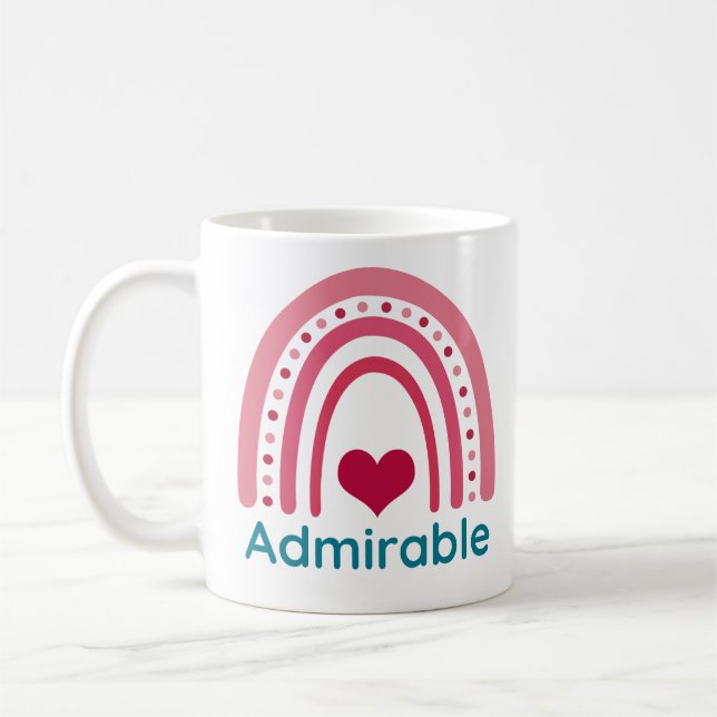 Admirable Viva Magenta Boho Rainbow Coffee Mug (Left)