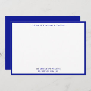 Admiral Blue Classic Border Flat Note Card