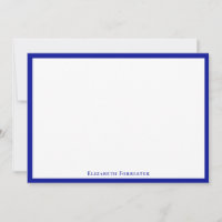 Admiral Blue Elegant Modern Flat Note Card