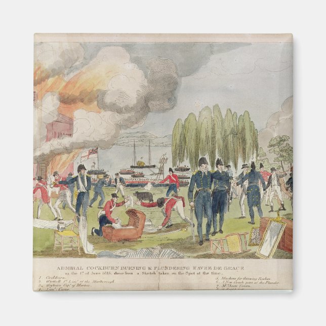 Admiral Cockburn burning and plundering Magnet (Front)