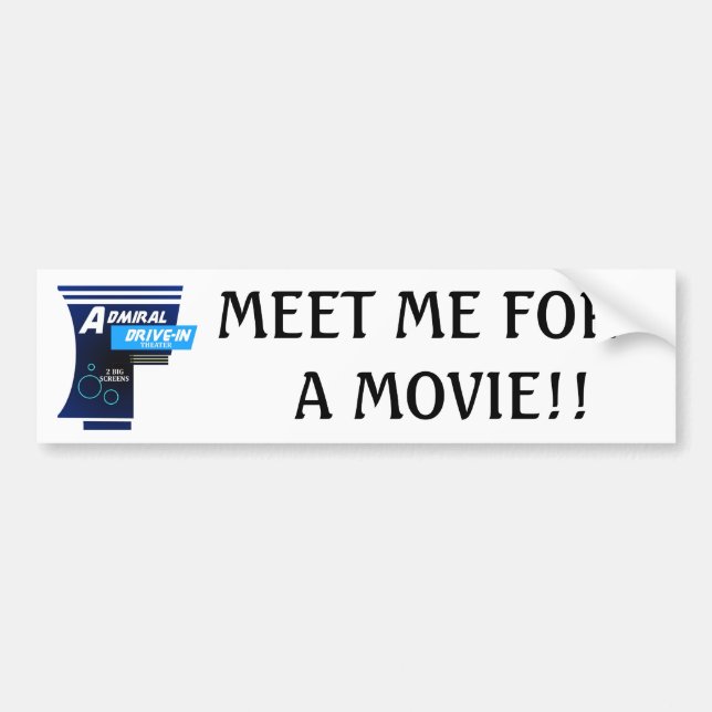 Admiral Drive-In Theatre Logo Bumper Sticker (Front)