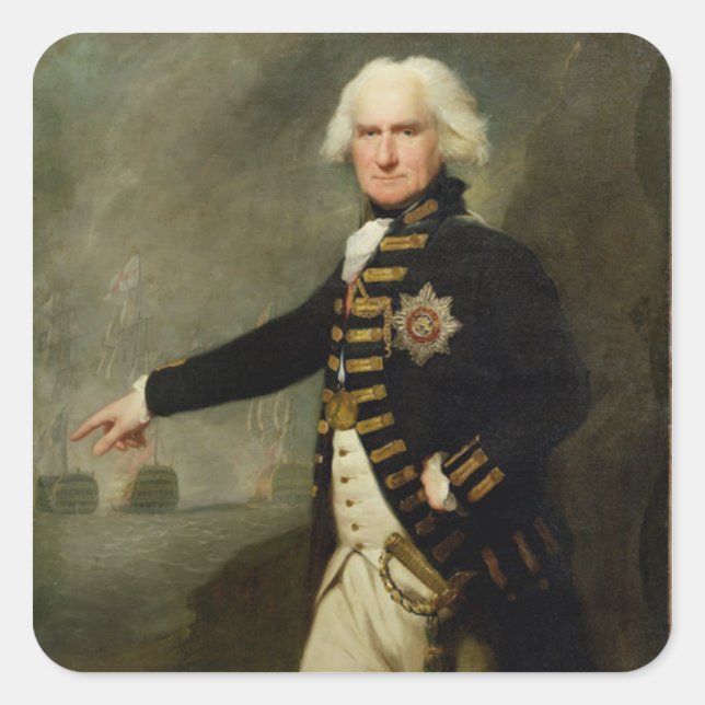 Admiral Lord Bridport (1727-1814) c.1795 (oil on c Square Sticker (Front)