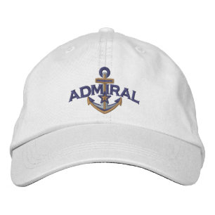 Admiral Nautical Star Anchor Embroidery Embroidered Hat