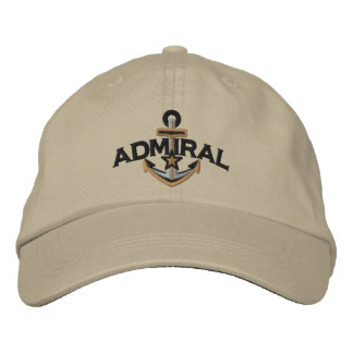 Admiral Nautical Star Anchor Embroidery Embroidered Hat
