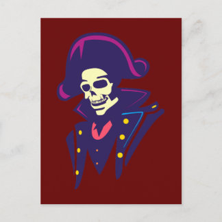 Admiral Skull Schädel Totenkopf Postcard